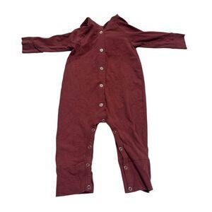 Kate Quinn Little Liam Red Organic Cotton Button Up Body Suit